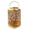 Snow Joe Bliss Outdoors Solar LED Lantern w Olive Leaf Design  Hand Painted Finish BSL-307-G